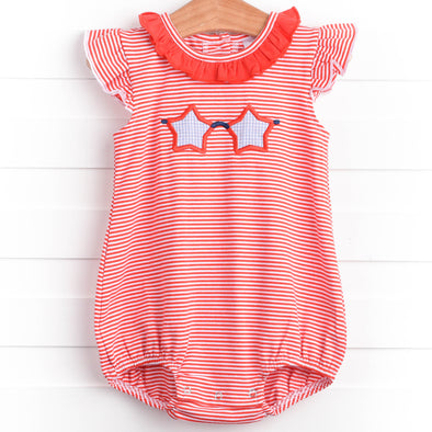 Seeing Stars Applique Bubble, Red Stripe