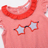 Seeing Stars Applique Bubble, Red Stripe