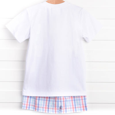 Land Ho! Smocked Short Set, Blue