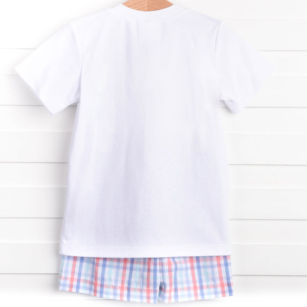 Land Ho! Smocked Short Set, Blue
