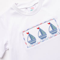 Land Ho! Smocked Short Set, Blue