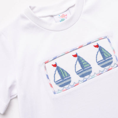 Land Ho! Smocked Short Set, Blue