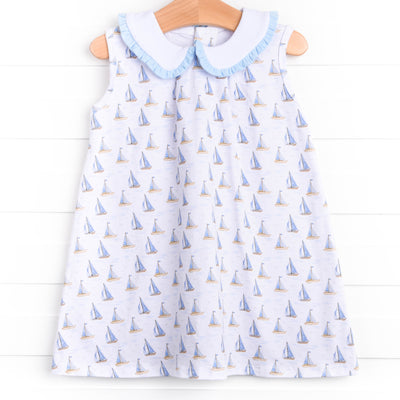 Sails and Sunshine Dress, Blue