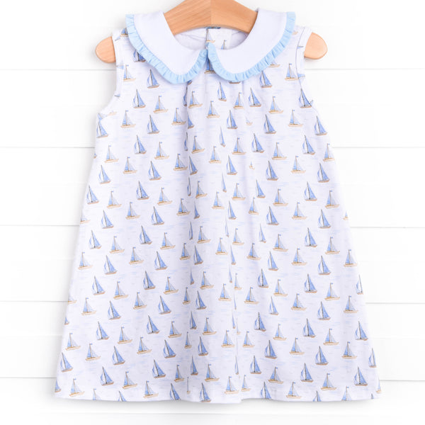 Sails and Sunshine Dress, Blue
