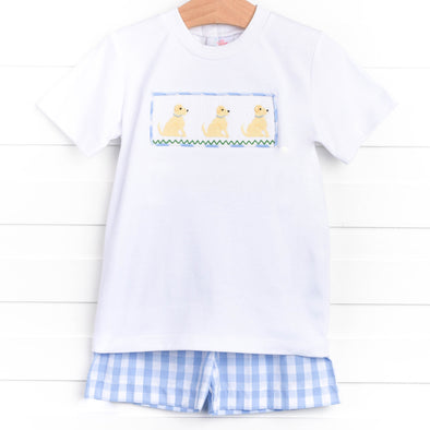 Golden Days Smocked Short Set, Blue