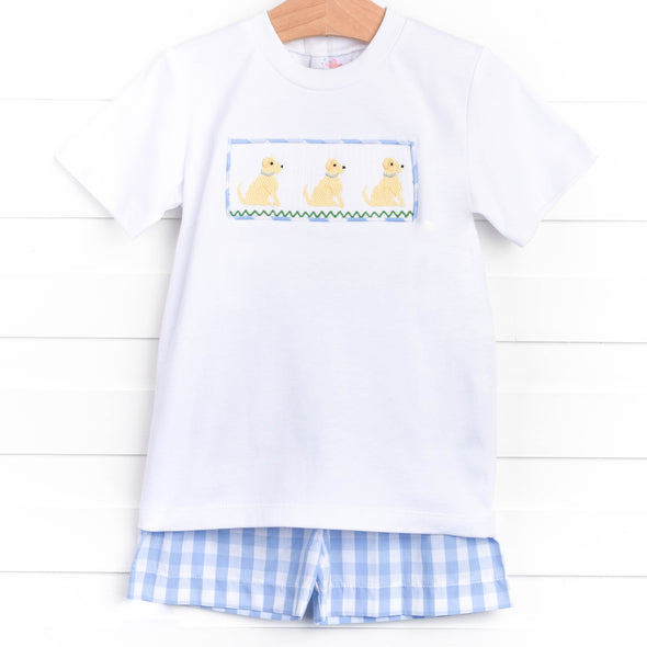 Golden Days Smocked Short Set, Blue