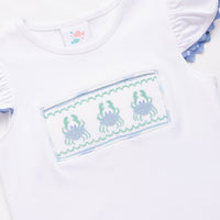 Seaside Shuffle Smocked Ruffle Short Set, Blue