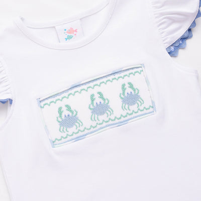 Seaside Shuffle Smocked Ruffle Short Set, Blue