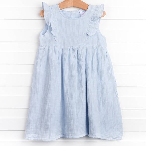 Sky Blue Muslin Dress, Blue