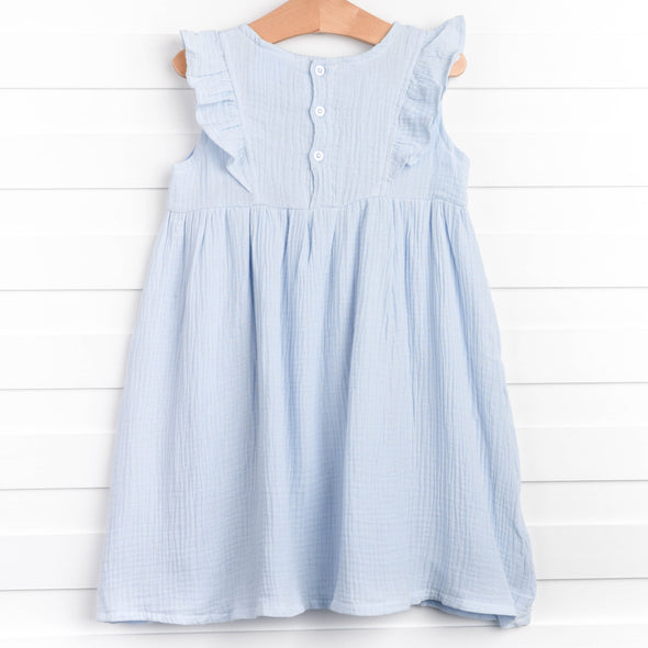 Sky Blue Muslin Dress, Blue