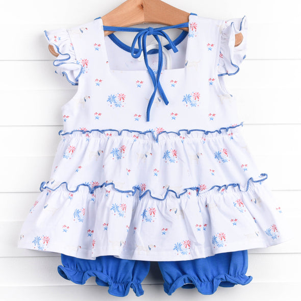 Paws-itively Patriotic Bloomer Set, Blue