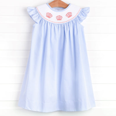 By the Shore Smocked Dress, Blue