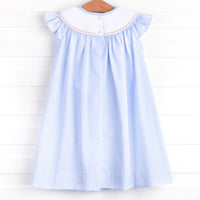By the Shore Smocked Dress, Blue
