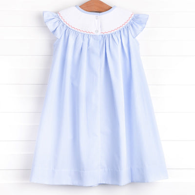 By the Shore Smocked Dress, Blue