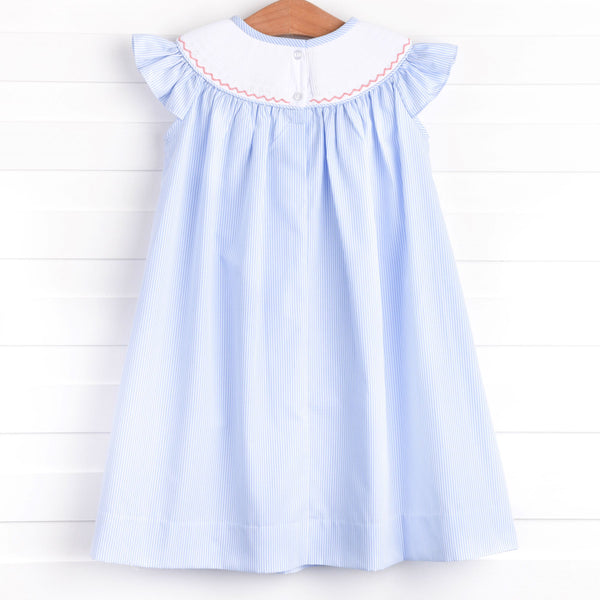 By the Shore Smocked Dress, Blue