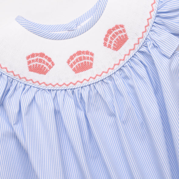 By the Shore Smocked Dress, Blue