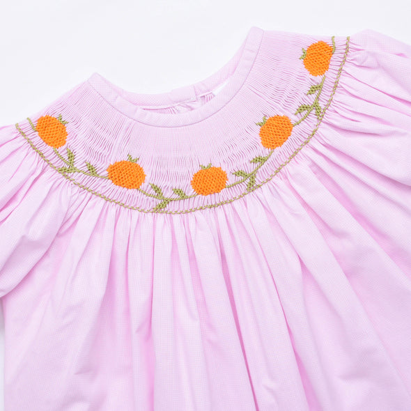 Pretty Pretty Pumpkin Smocked Bishop Dress, Pink