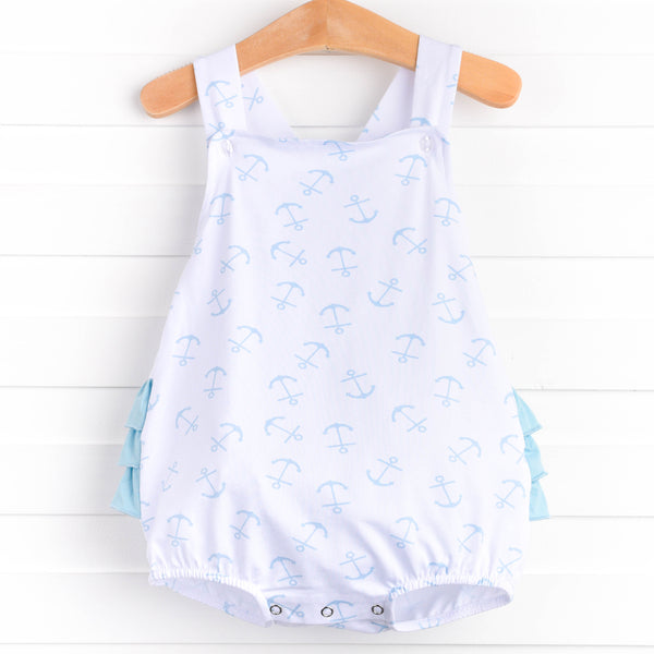 Anchor Down Ruffle Bubble, White