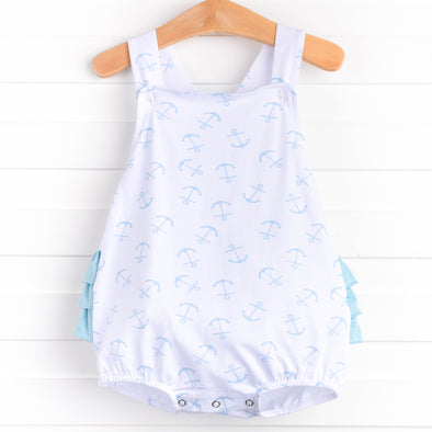 Anchor Down Ruffle Bubble, White