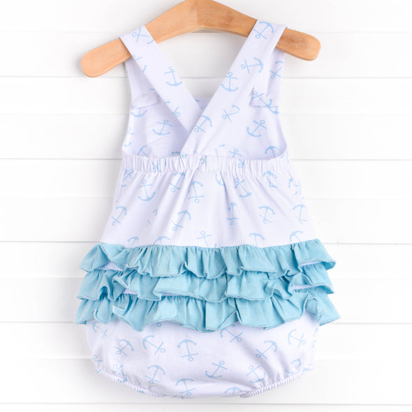 Anchor Down Ruffle Bubble, White
