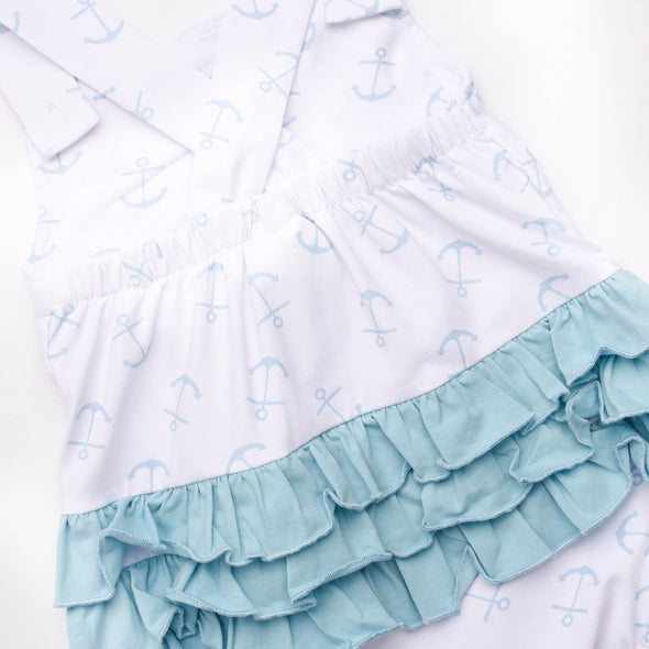 Anchor Down Ruffle Bubble, White
