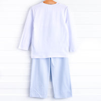 Gobble Gang Applique Pant Set, Blue