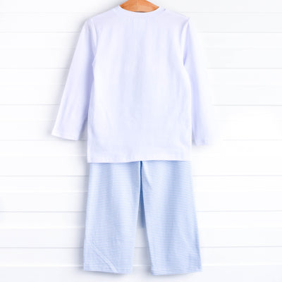 Gobble Gang Applique Pant Set, Blue