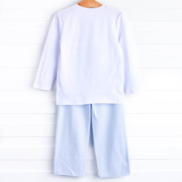 Gobble Gang Applique Pant Set, Blue