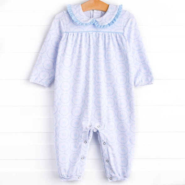 Powder Blue Patch Romper, Blue