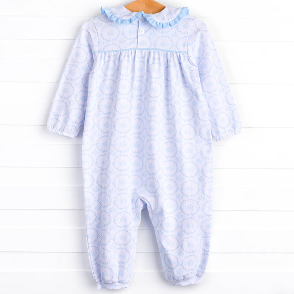 Powder Blue Patch Romper, Blue