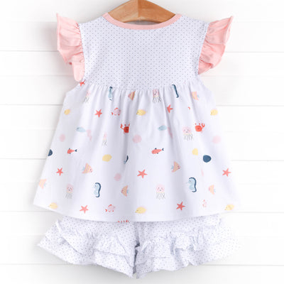 Cray-sea Critters Short Set, Pink