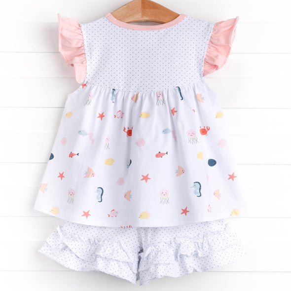 Cray-sea Critters Short Set, Pink