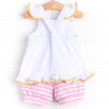 Sweet and Sour Slices Applique Bloomer Set, Pink Stripe