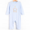 O' Holy Night Applique Romper, Blue