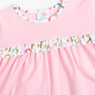 Candy Cane Treats Ruffle Legging Set, Pink