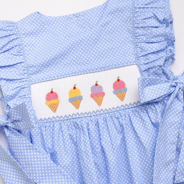 Taste of Summer Smocked Dress, Blue – Stitchy Fish