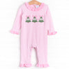 O' Christmas Tree Applique Ruffle Romper, Pink