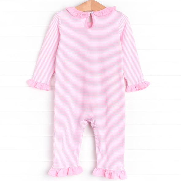 O' Christmas Tree Applique Ruffle Romper, Pink