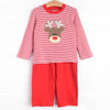 Ralphie the Reindeer Applique Pant Set, Red