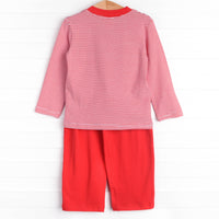 Ralphie the Reindeer Applique Pant Set, Red