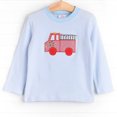 Tinsel Truck Applique Top, Blue