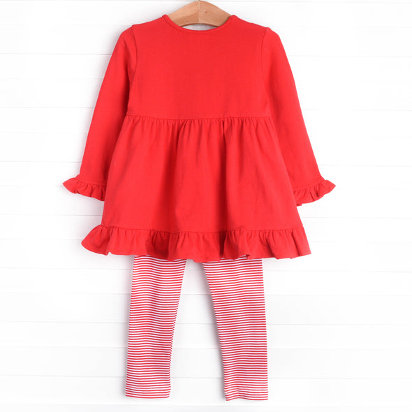 Plentiful Presents Applique Legging Set, Red