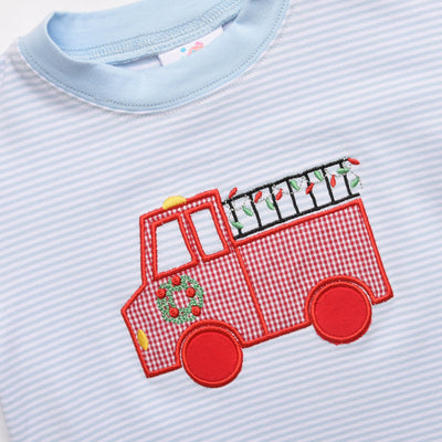 Tinsel Truck Applique Top, Blue