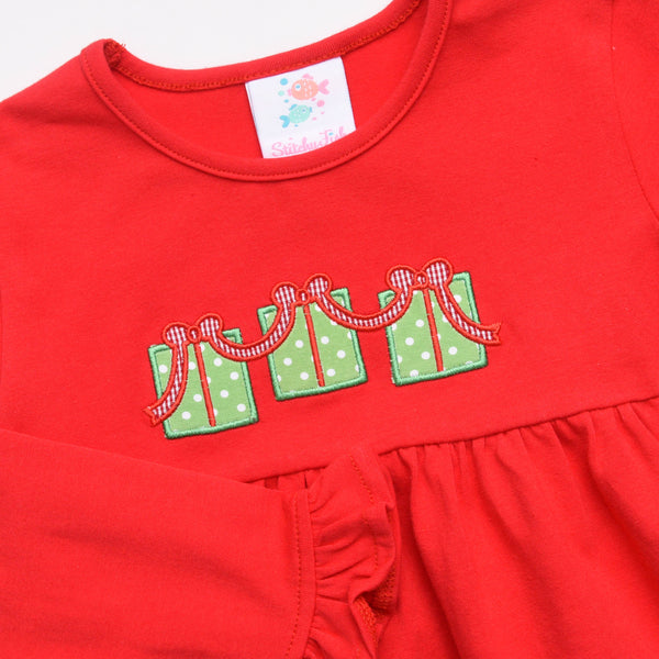 Plentiful Presents Applique Legging Set, Red