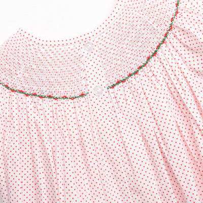 Holly Jolly Smocked Bubble, Red