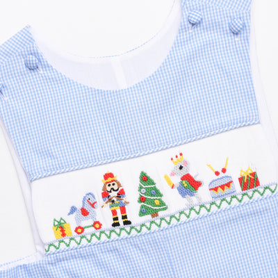 Night at the Nutcracker Smocked Jon Jon, Blue