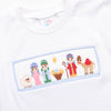 Away in a Manger Smocked Pant Set, Blue