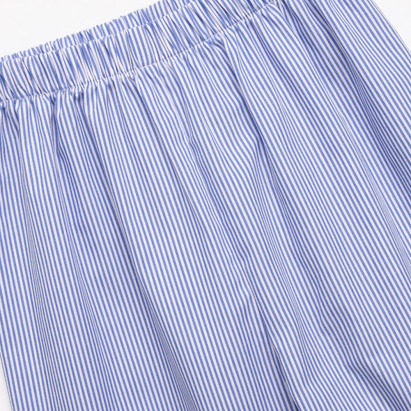 Cattail Cuties Smocked Pant Set, Navy Stripe