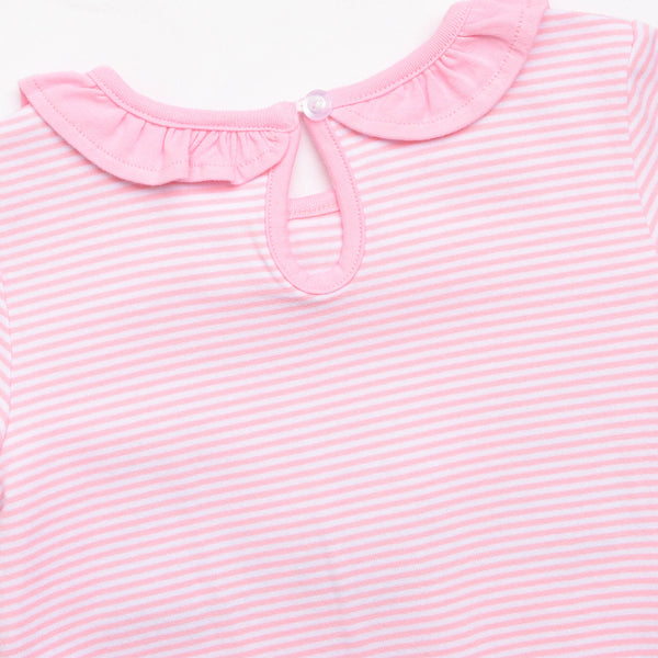 O' Christmas Tree Applique Ruffle Romper, Pink