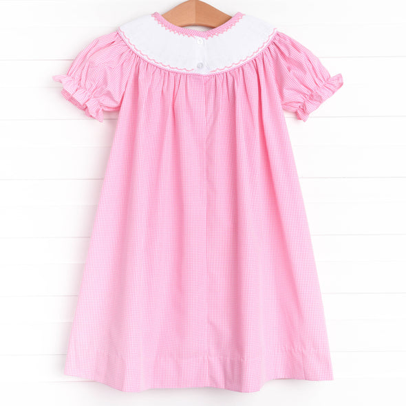 Birthday Cake Smocked Bishop Dress, Pink